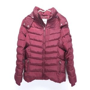 Wto2 Womens Hooded Puffer Jacket Coat Red Size Medium